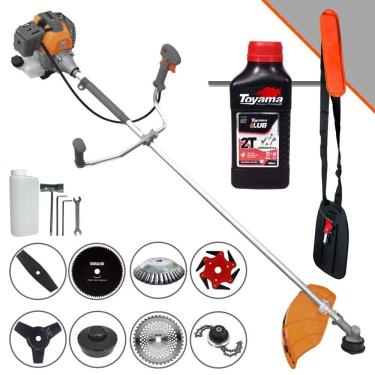 Imagem de Roçadeira Lateral a Gasolina 2 Tempos RL520P Plus 52cc 2HP com Facas Escova Trimmer e Óleo 2T Tekna