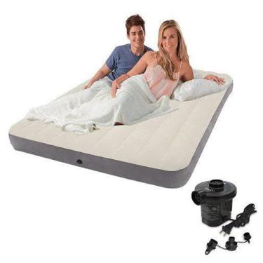 Imagem de Colchão Inflável Casal Dura Beam Fiber Tech com Bomba Elétrica 152x203x25cm 110V Intex