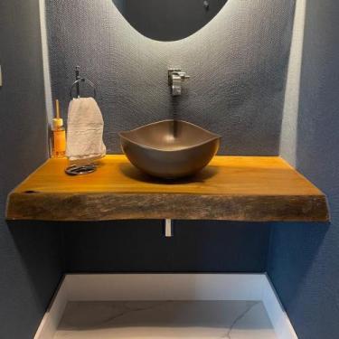 Imagem de Bancada Lavabo 100cm x 40cm - Mesa Madeira