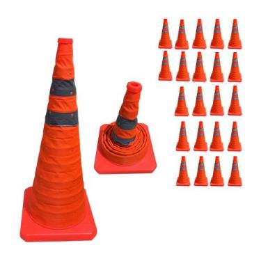 Imagem de Cone Retratil Portatil Kit 22 Uni Sinalizaçao Construçao Balizador Tra