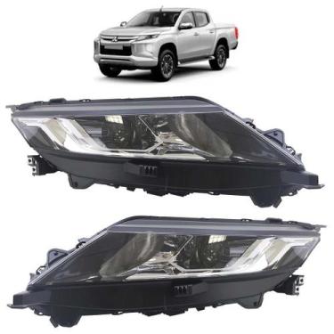 Imagem de Farol Dianteiro Mitsubishi L200 2021 2022 2023 Máscara Negra - Automot
