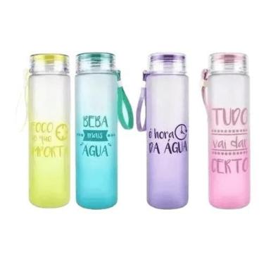 Imagem de Kit c/ 3 Garrafa De Agua Squeeze Fosca Plastico Decorada - PLASDURAN