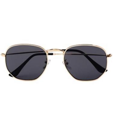 Imagem de Óculos De Sol Uva Hexagonal Preto Com Dourado - Palas Eyewear