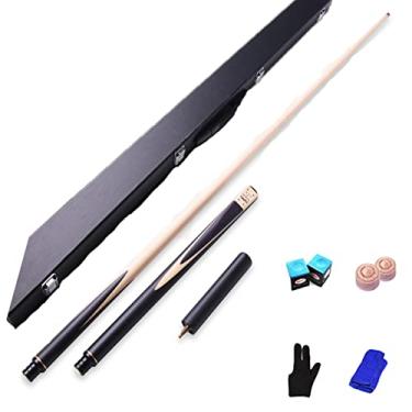 Imagem de LIUHD Bastões de bilhar, ferramenta de bilhar para sinuca de entretenimento com 3/4 de taco de bilhar com acessórios de extensão de 15 cm, bastão de bilhar de madeira, fácil de armazenar jogos em ambientes internos ao ar livre, encaixotado, 9,8 mm