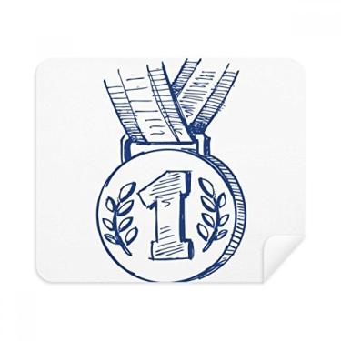 Imagem de Blue Football Championship Medalha Pano de limpeza Limpador de tela 2 peças Tecido de camurça