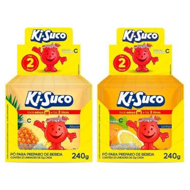 Imagem de Kit 2 Refresco Pó Ki-Suco Abacaxi E Laranja 240G