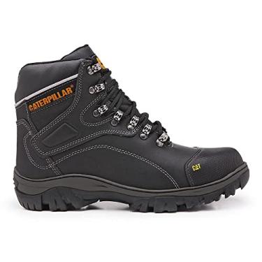 Imagem de Bota Cat Masculina em Couro Adventure Biqueira Interna (Preta, 40)
