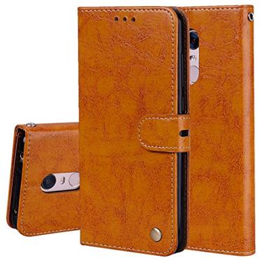 Imagem de YUNCHAO Caixa de telefone Para xiaomi redmi 5 mais óleo de cera de óleo estojo de couro flip horizontal com suporte e cartão slots e carteira capa para celular