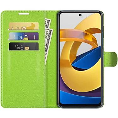Imagem de Capa Capinha Carteira Para Xiaomi Poco M4 Pro 5g Tela 6.6 Case Couro Flip Wallet 360 (Verde)