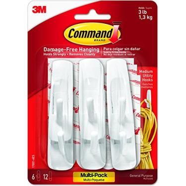 Imagem de 3M Ganchos de Comando M Dios Command Strips 17001-VP-6PK Pacote Econômico com 6 Unidades