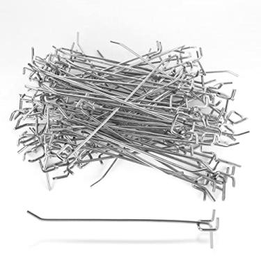 Imagem de Pacote com 100 ganchos Pegboard de 20 cm, organizador de ganchos para organizar várias ferramentas, ganchos para prateleiras de metal Pegboard