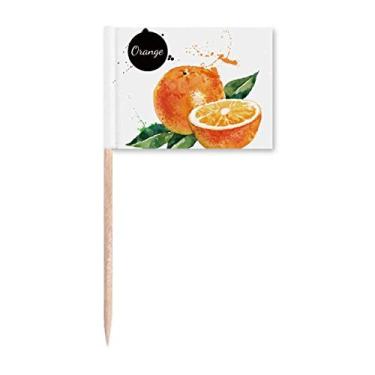 Imagem de Orange Fruit Tasty Healthy Palito de Dente, Bandeiras Marcadoras Decoração de Festa