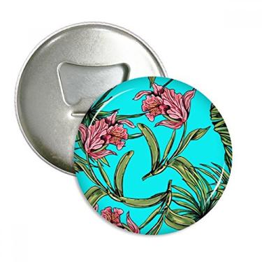 Imagem de Flor Planta Folha Céu Azul Abridor de Garrafas Imã de Geladeira Emblema Multifuncional