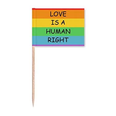 Imagem de Bandeira gay de arco-íris LGBT palito de dente marcador para decoração de festa
