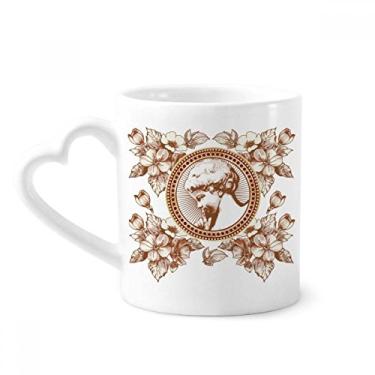 Imagem de Flor folha ilustração moderna caneca café cerâmica copo de coração de vidro