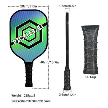 Imagem de Remo de pickleball,Conjunto de pás e bolas de pickleball ultraleve raquete de bolas de fibra de carbono para picles de superfície 1 pás com 2 bolas