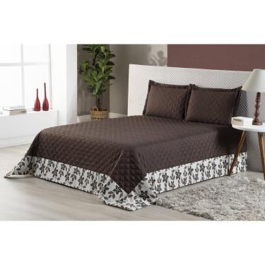 Imagem de Colcha cama casal padrão com porta travesseiro 3 peças