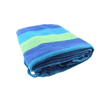 Imagem de Bestgift rede listrada para uso ao ar livre com mochila sem corda azul + verde tamanho único