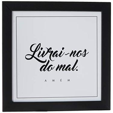 Imagem de Arte Maníacos Quadro Decorativo Livrai-nos do Mal Amém - 32,5x23cm (Moldura em laca preta)