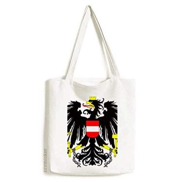 Imagem de Bolsa de lona com emblema nacional da Áustria, bolsa de compras casual