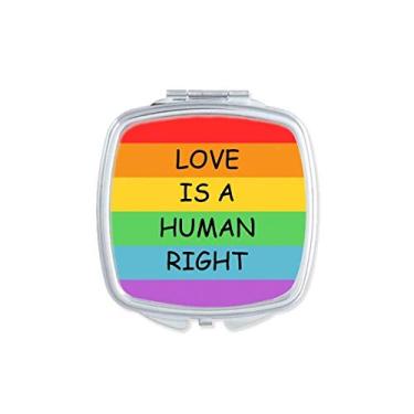 Imagem de Bandeira de arco-íris lésbica gay espelho portátil compacto bolso maquiagem dupla face vidro