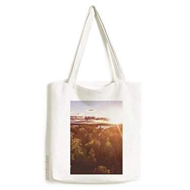 Imagem de Bolsa de lona Sunshine Forestry Science Nature Scenery Bolsa de compras casual
