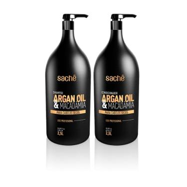 Imagem de Kit Para Lavatório Argan Oil E Macadâmia Sachê 2,5l Shampoo e Condicionador