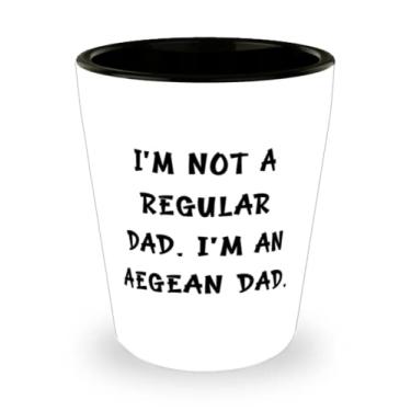 Imagem de Presentes inspiradores para gatos egeus, I'm Not a Regular Dad. I'm an Aegean Dad, Beautiful Christmas Shot Glass From Cat Dad
