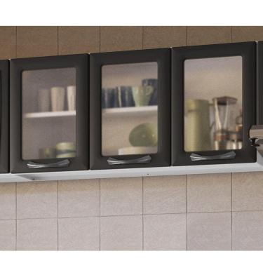 Imagem de Armário em Aço 120cm 3 Portas com Vidro New Premium Itatiaia Grafite/Branco