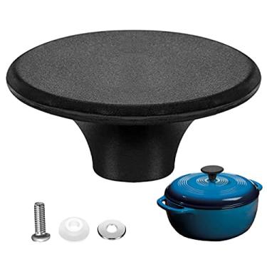 Imagem de Maçaneta de substituição de tampa de panela de forno holandês compatível com Le Creuset, Aldi, Lodge e outros fornos holandeses esmaltados, preto (1 conjunto)