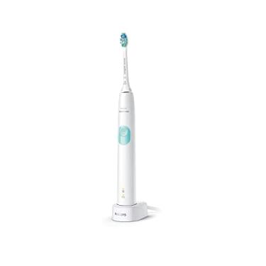 Imagem de Philips Escova de dentes elétrica recarregável Sonicare ProtectiveClean 4100, controle de placa, branca