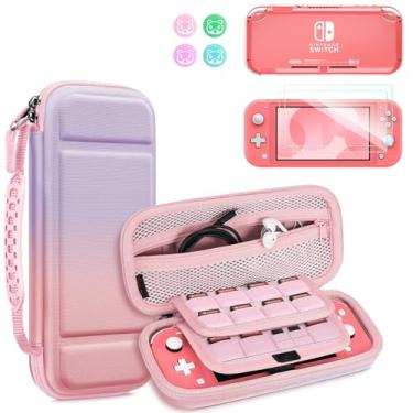Imagem de FINTIE Case for Switch Lite, 8 in 1 Switch Lite Accessories Bundle with Carrying Case, Soft TPU Clear Case, Screen Protector, Joy-Con Thumb Grips, Fantasy Ombre