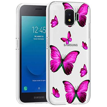 Imagem de Yerebel Capa para Galaxy J2 Core/Galaxy J2 Shine/J2 Pure/J2 Dash/J2 2019 Capa fofa, capa de telefone de borracha macia TPU transparente flexível para Samsung Galaxy J2 Core (borboleta rosa)