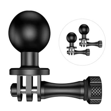 Imagem de Adaptador de montagem esférico de 1" para câmera Garmin/GitUP/Coyote/AKASO/Gopro Hero Sport, suporte de câmera compatível com suportes de RAM, montagem de cabeça de esfera giratória de 360 graus com parafuso de metal (R20) (preto-2)