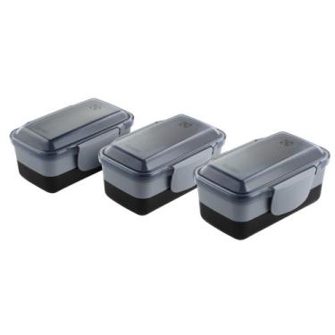 Imagem de Kit de Marmiteiras Lunch Box Electrolux Preta 03 unidades