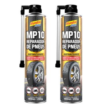 Imagem de Kit 2 Reparo Pneu Instantâneo Furo Veda Enche Carro Moto sos - Mundial