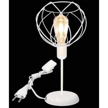Imagem de Luminária de Mesa Abajur Clássico Aramado Crown Branco P/LED - Jota Il