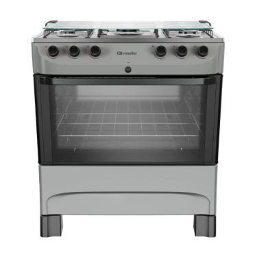 Imagem de Fogão 5 Bocas a Gás Mueller MFI5BB Mesa Inox e Acendimento Automático Titânio Bivolt