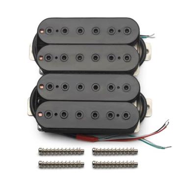 Imagem de SAPHUE Captador vintage Alnico 5 Humbucker dupla bobina elétrica ponte captador guitarra preta peças som quente (preto)