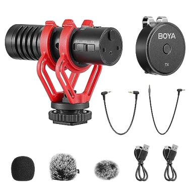 Imagem de Microfone Duplo Boya By-mm1w p/Câmera/Smartphone Preto, microfone shotgun na câmera com montagem antichoque, microfone de lapela sem fio de 2,4 GHz, DSLR, YouTube