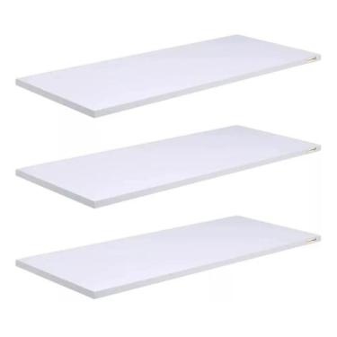 Imagem de Prateleiras 40X20 3Un Mdf Preto Acompanha Kit Instalação - Decoralar