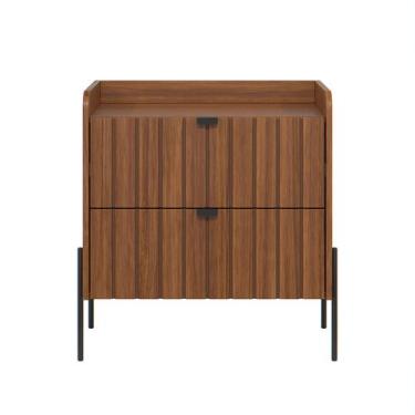 Imagem de mesa de cabeceira com gaveta para cama quarto moriah 60cm pés e puxado