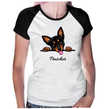 Imagem de Camiseta Baby look feminina cachorro pet pinscher - Dogs, Branco, GG