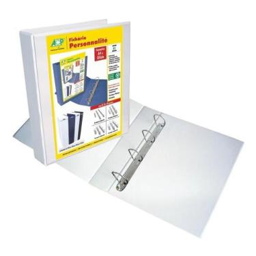 Imagem de Kit 4 Fichários Universitário 25,5x33,5x4cm Branco A4 Acp 4 Argolas