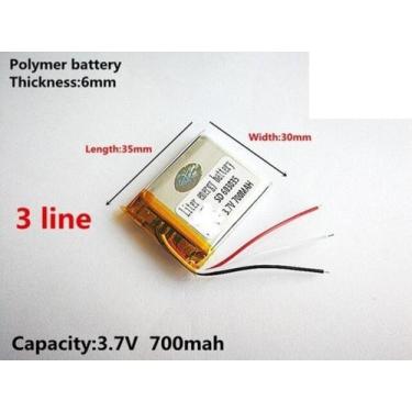 Imagem de Bateria  Com 3 Fios 603035  3,7v  700mah 6mm X 30mm X 35mm - bgb