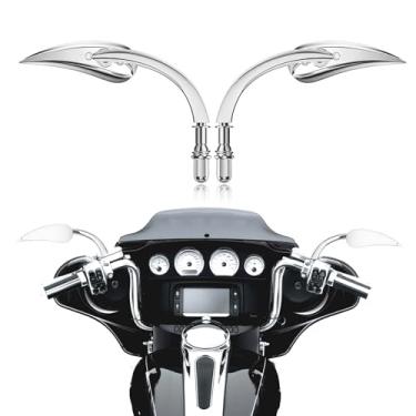 Imagem de Guiador retrovisor de motocicleta de 8 mm 10 mm compatível com Harley Davidson Road King Street Electra Glide Road Glide Dyna Softail Ultra Classic Sportster XL883 1200