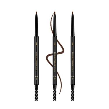 Imagem de O'CHEAL 3 Peças de Lápis de Sobrancelha À Prova D'Água Marrom Escuro, Lápis de Sobrancelha Premium Brn com Escova de Spoolie, de Longa Duração para Sobrancelhas Perfeitas, Profissional, Precisão, Define, Lápis de Sobrancelha de Benefício Universal,