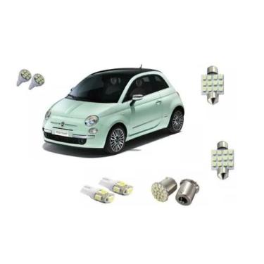 Imagem de Kit Lâmpada Led Fiat 500 Teto Farolete Placa Ré Super Branca - Blue Li