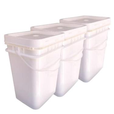 Imagem de Balde Branco 20L Retangular Com Tampa - Nastripack