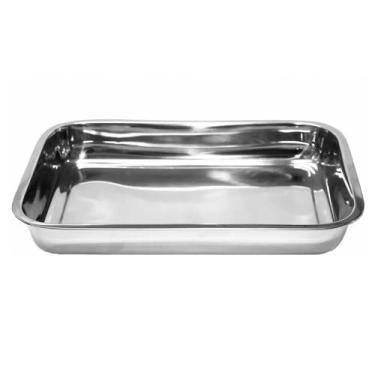 Imagem de Kit 3 Assadeira Forma Retangular Alta Aço Inox 30 X 40 X 4Cm - Kehome